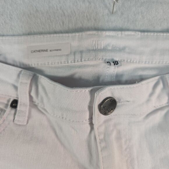 KUT from the Kloth Boyfriend Catherine Jeans Women's 10 White Denim Distressed - Picture 6 of 13